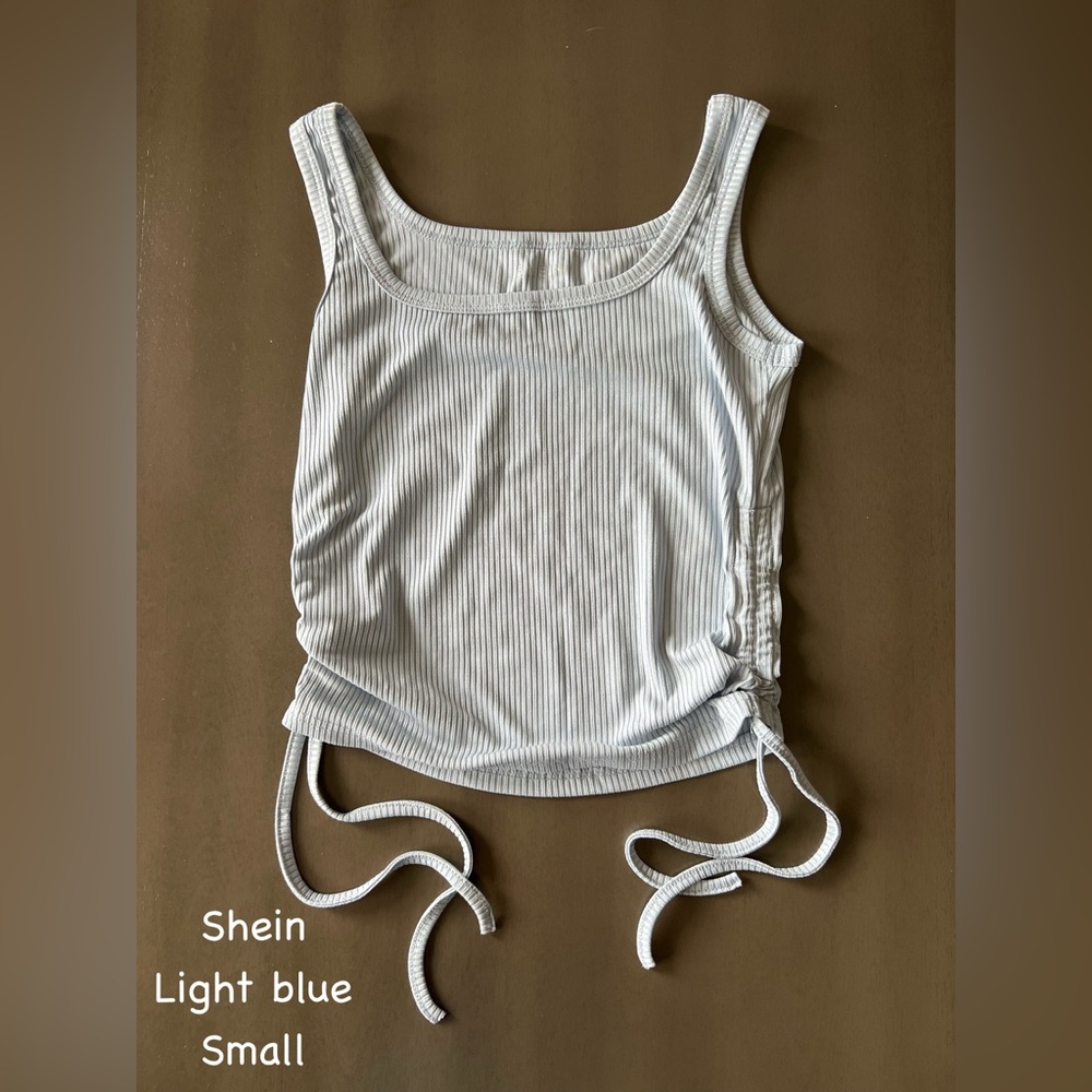 SHEIN Ruched Tie Front Tank Top